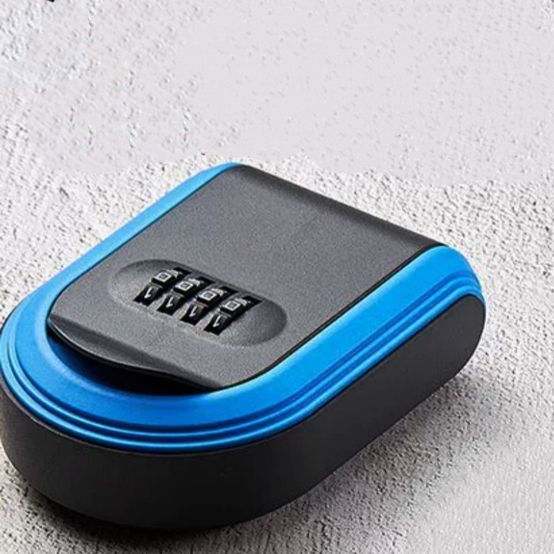 4-digit Combination Password ABS Plastic Key Box Keys Storage Blue Key Safe