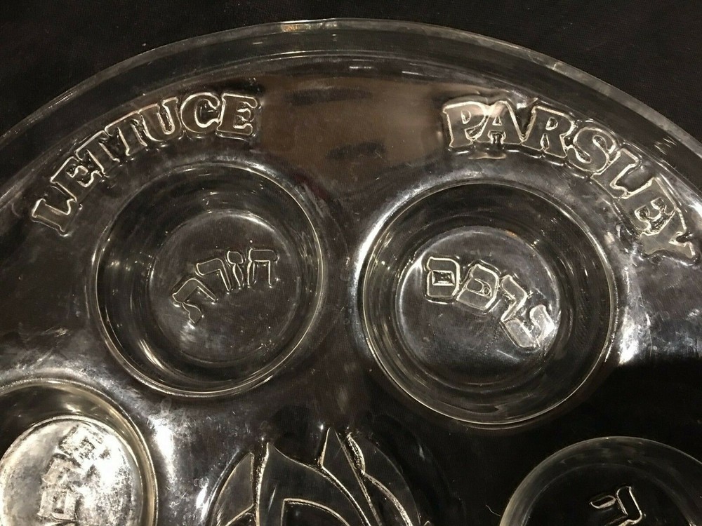 Acrylic Lucite Clear Passover Seder Plate 