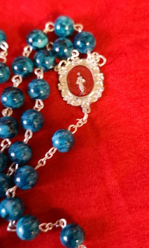 Catholic Rosary Necklace Cross Crucifix handmade black Friday