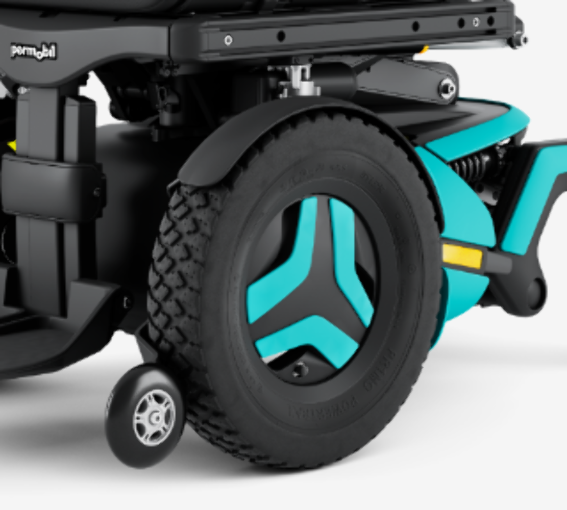 Permobil Tire, Flat Free 3"W x 14"T Black - Aggressive Tread