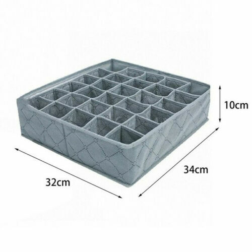 30 Cell Underwear Drawer Organizer Foldable Storage Box for Socks & Bras