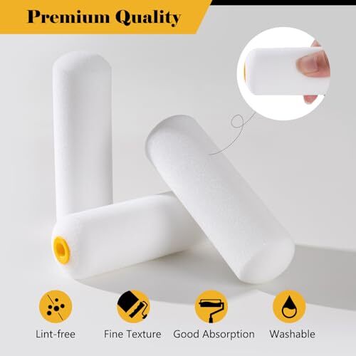 Foam Paint Rollers, 10 Pack 4 Inch Paint Rollers, Mini Paint Roller, High