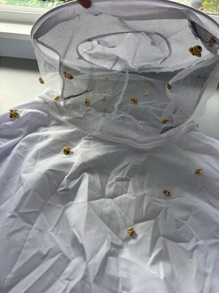 Bee Keeping Jacket Smock Hat Protective Coat Veil Beekeeping Pull Over XXL READ