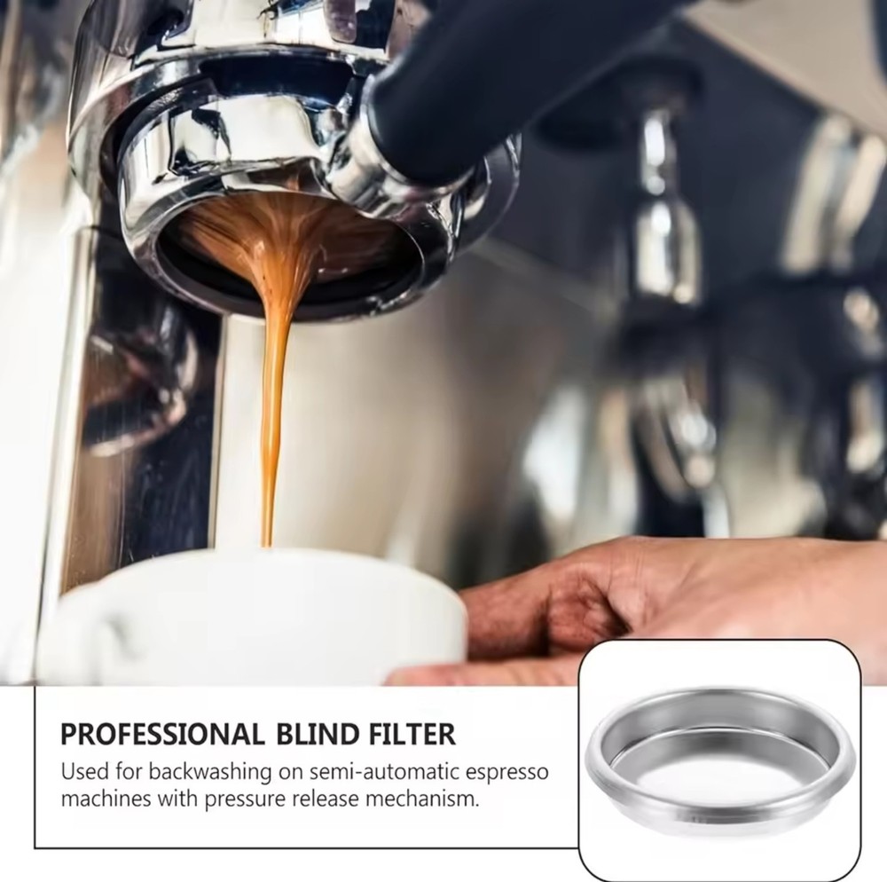 51mm Coffee Machine Backflush Insert Basket Blind Filter Coffee Maker Backwash