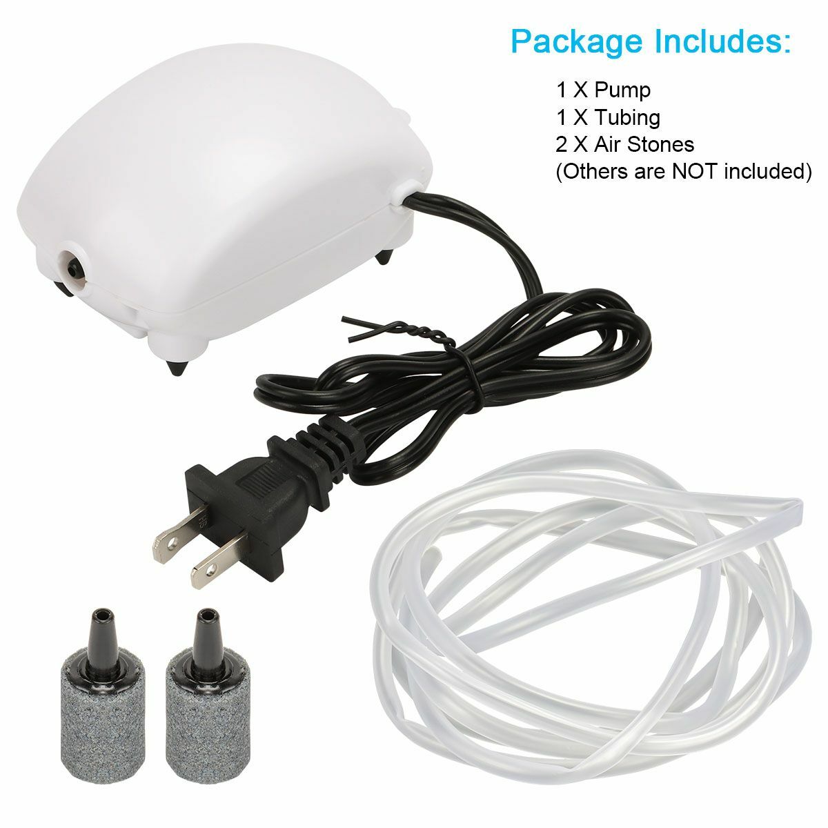 Mini Bubble Air Stone Aerator Fish Tank Silent Hydroponic Oxygen Pump Aquarium