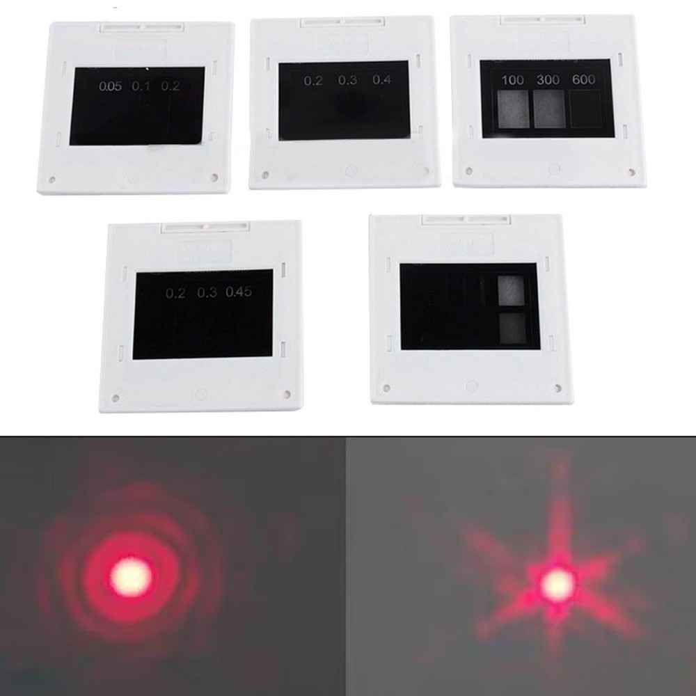 Interference Diffraction Grating Set 5pcs with Double and Triple Slits