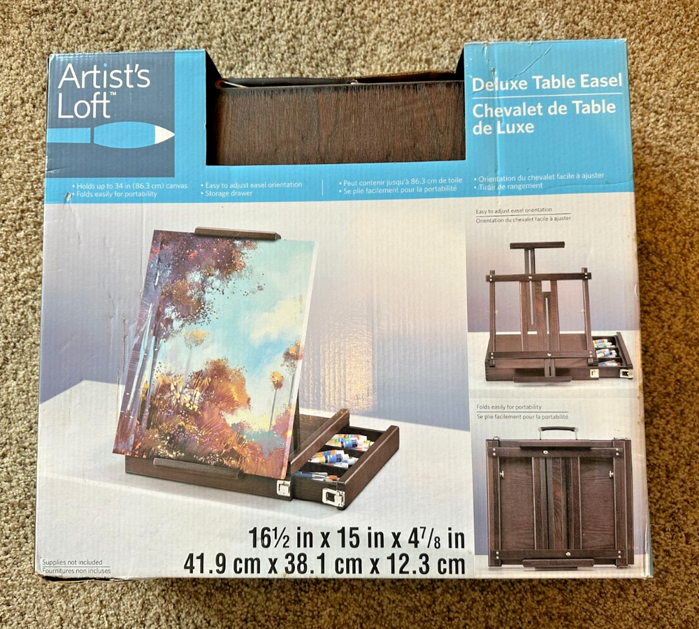 Deluxe Adjustable Box Table Easel Artist’s Loft - Handled Easel, NICE, in Box