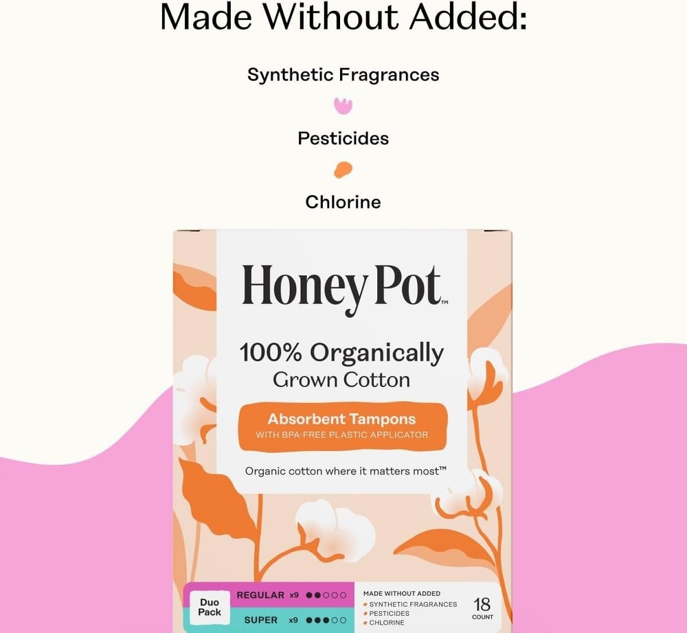 Multipack -100% Organic Cotton Core Tampons w/ Plastic Applicator - Regular &...