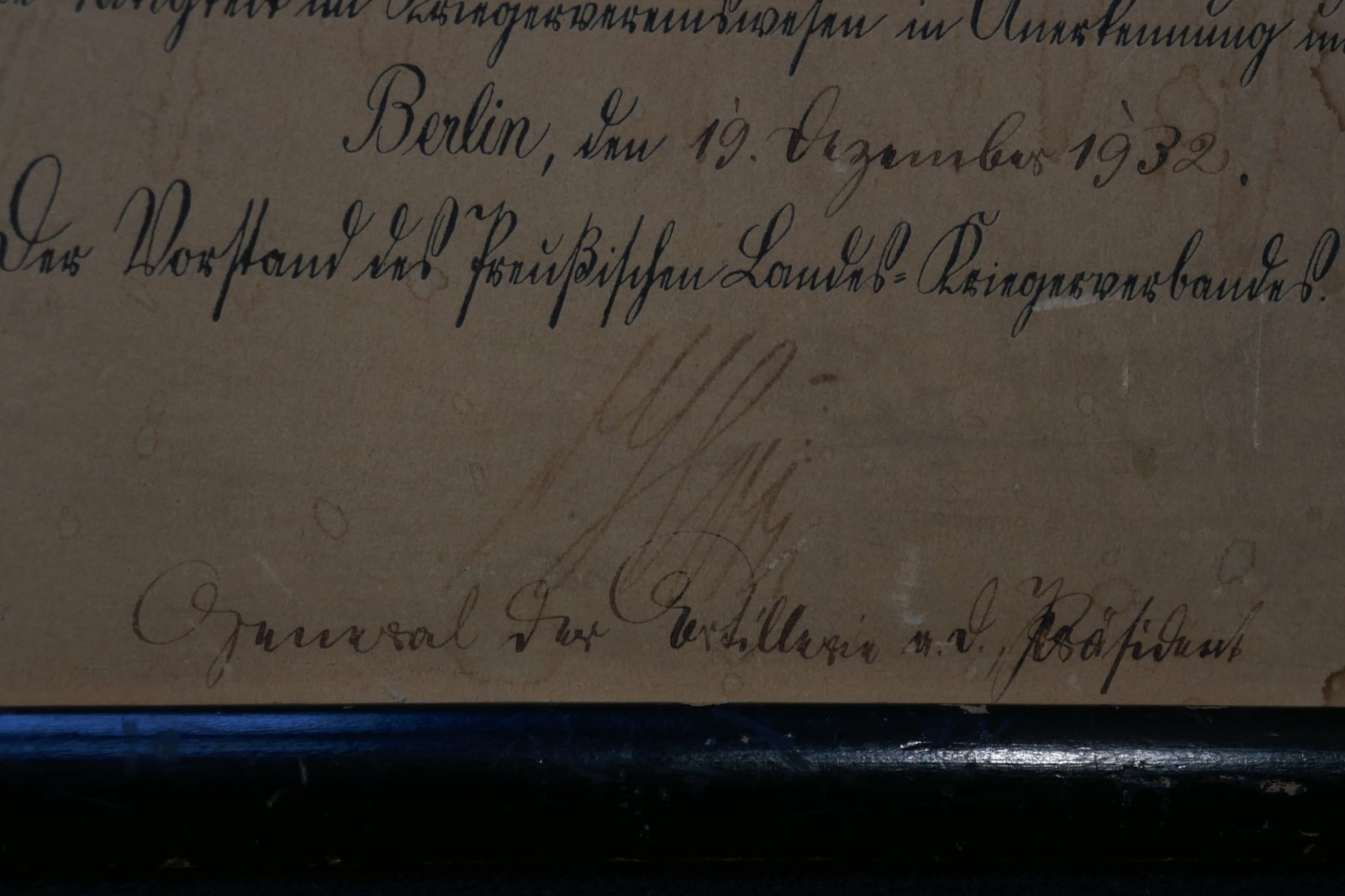 Original German Army 1932 Weimar Reichswehr Picture Signed General von Horn