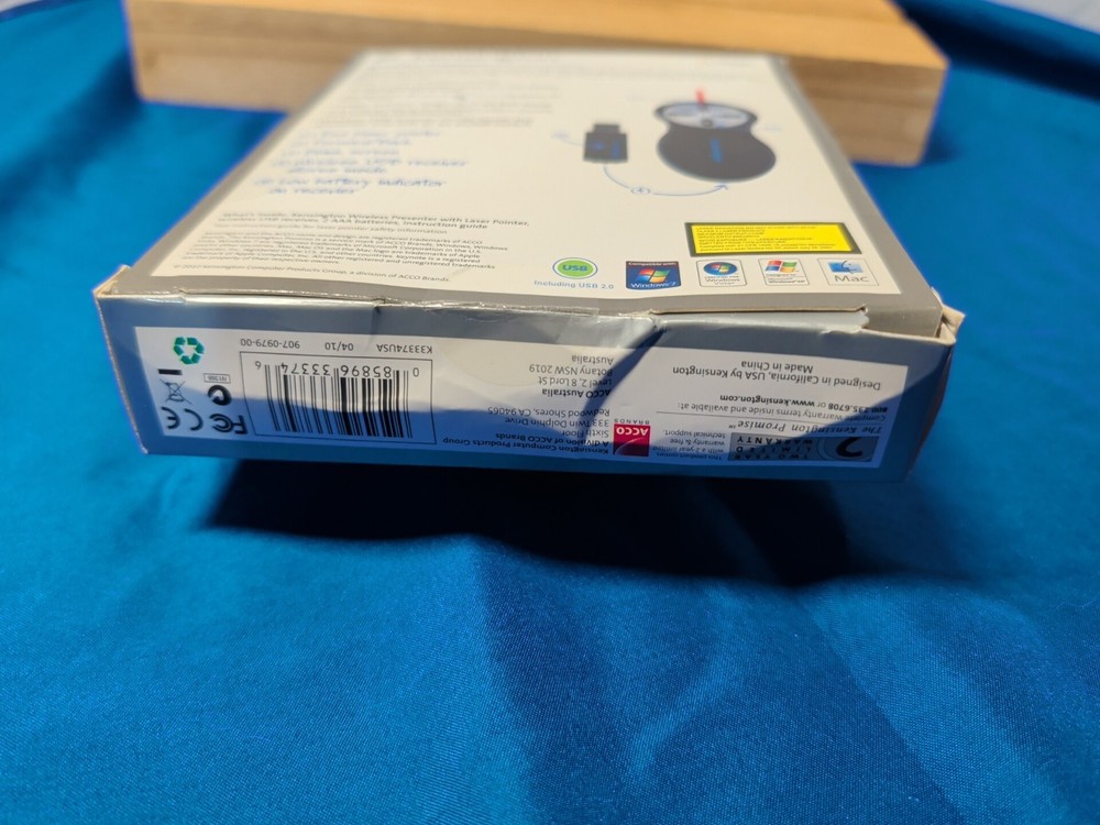 Kensington Wireless Presenter with Red Laser Pointer New With Box Damage