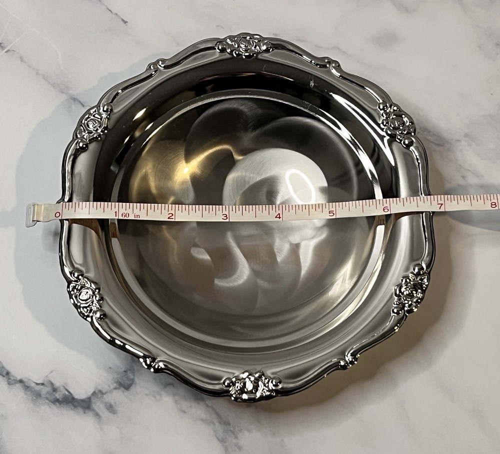 Japan Silver Silver Plated Pearlized Candy Dish 7 x 1.5”