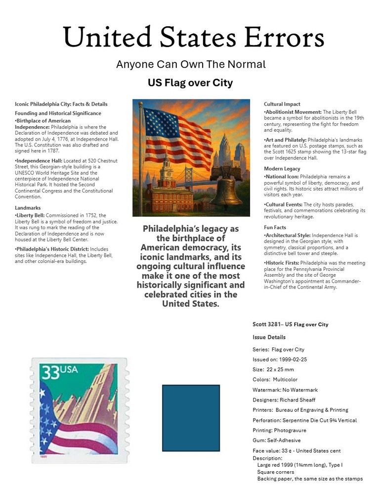 Centsational Custom Presentation Panel For Error SN 3281 - 8.5” X 11”