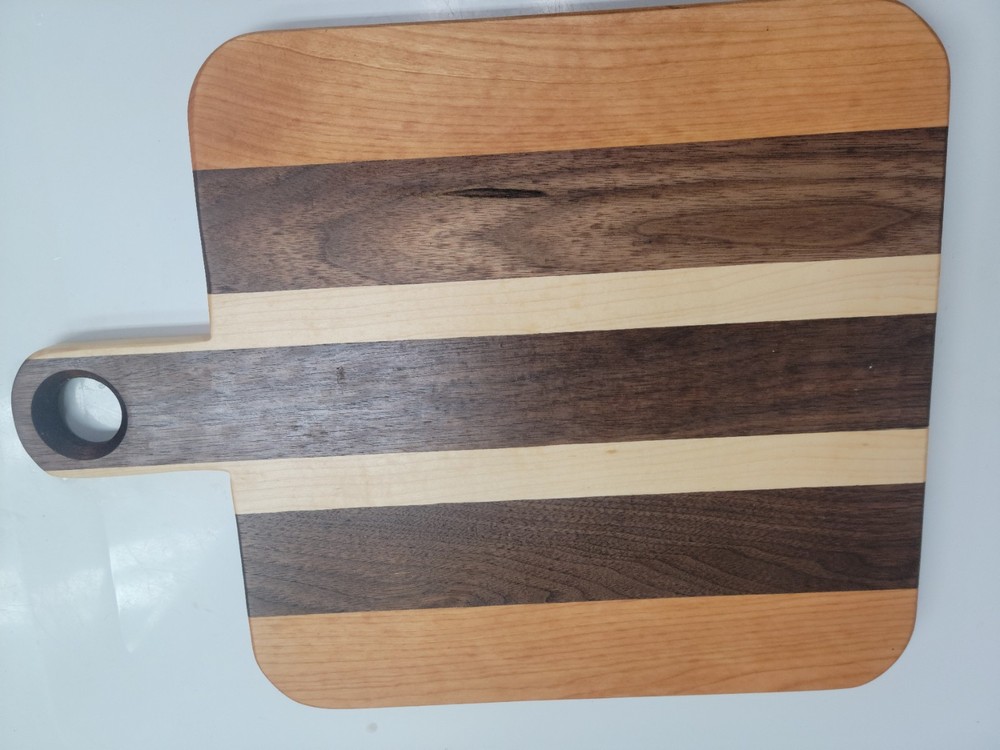 Cutting Board Handmade Made With Black Walnut, Cherry, Maple