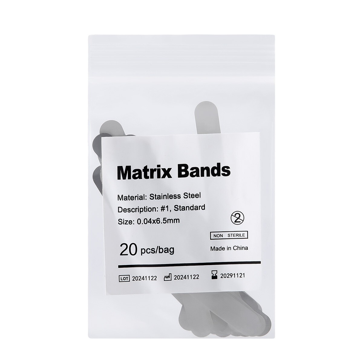 Dental Sectional Matrix System Contoured Metal Matrices Refill Matrix Bands