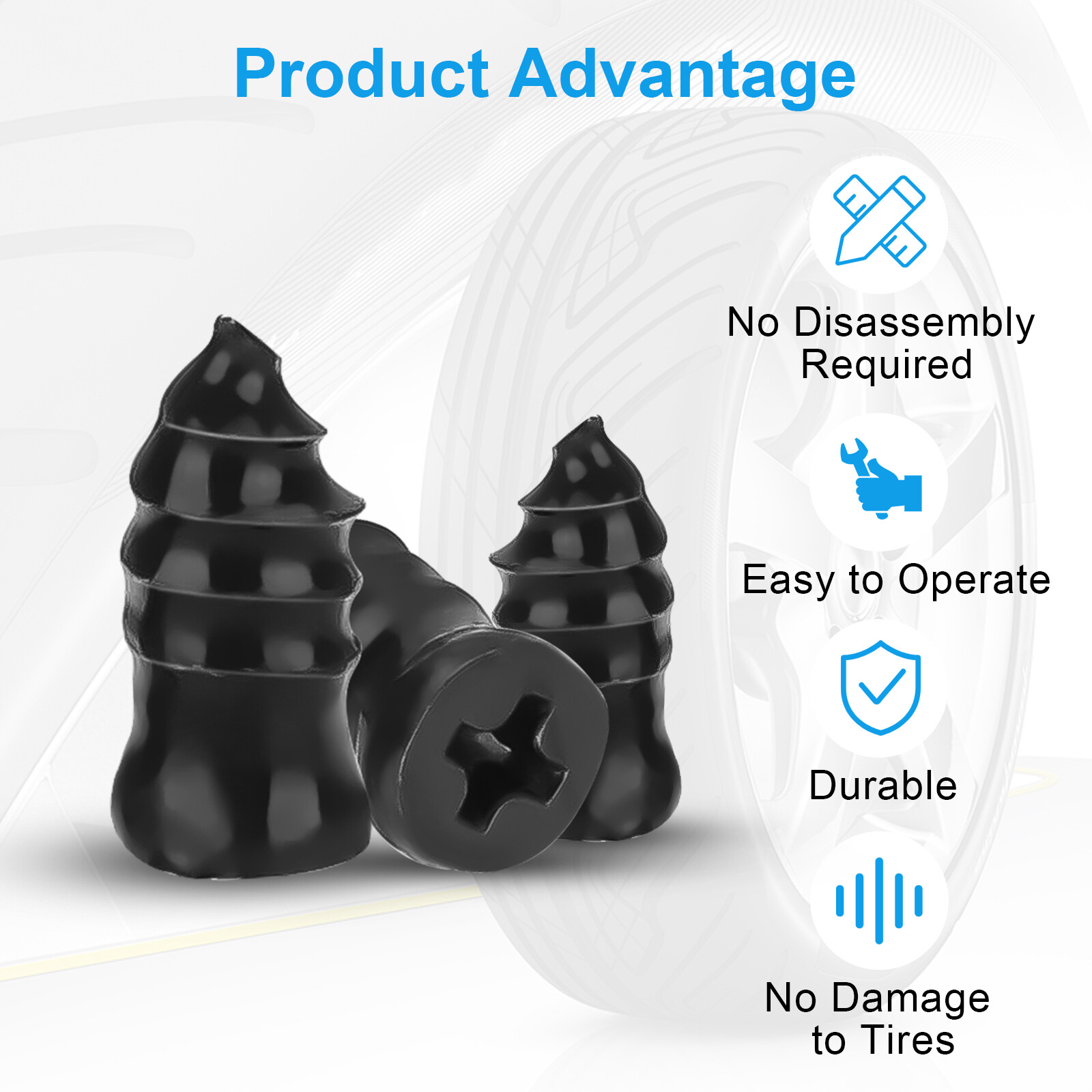 100pcs Tire Repair Rubber Nails Car Vacuum Tire Repair Screws with Screwdriver