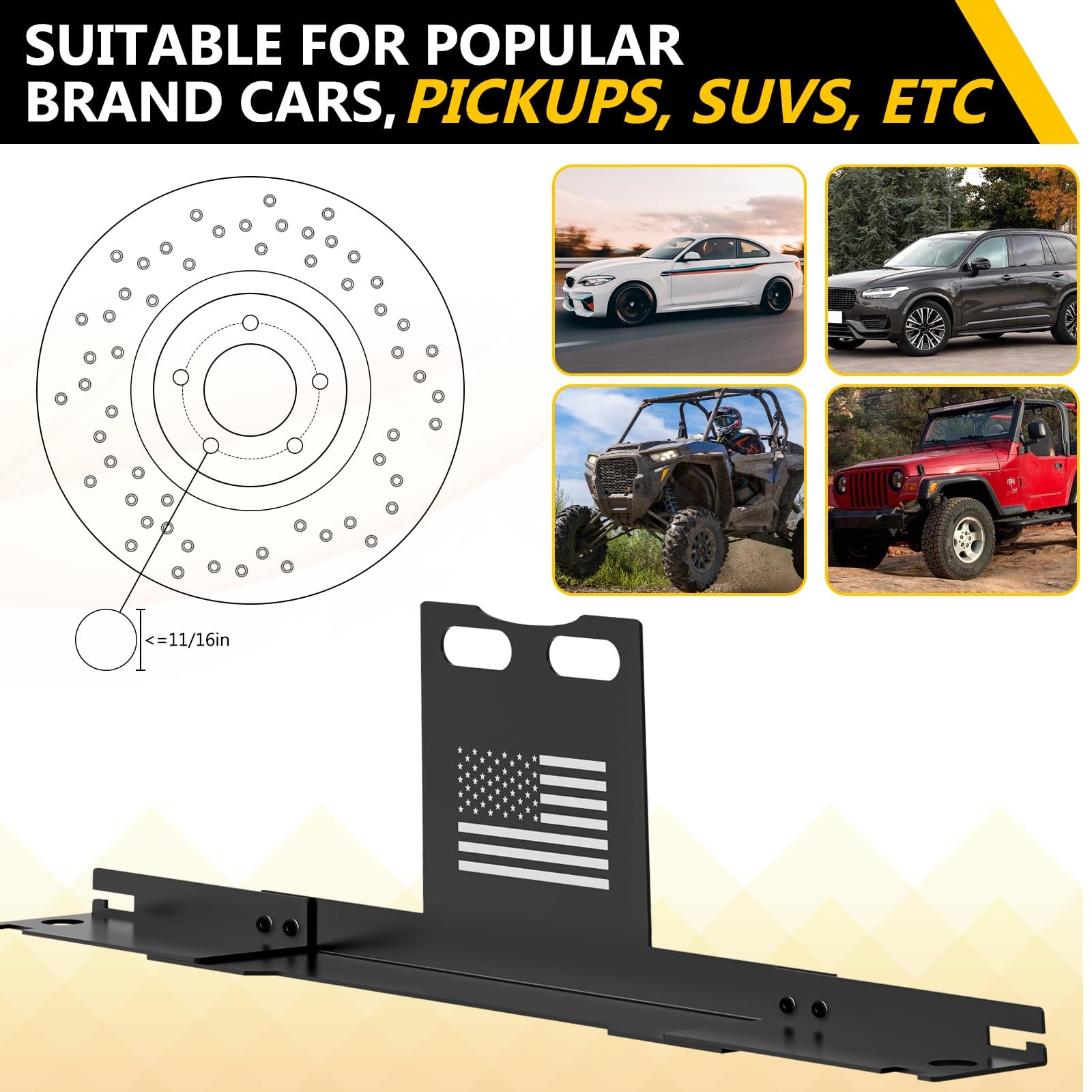 Heavy Duty Wheel Alignment Tool with Toe Plates for Cars Trucks SUVs