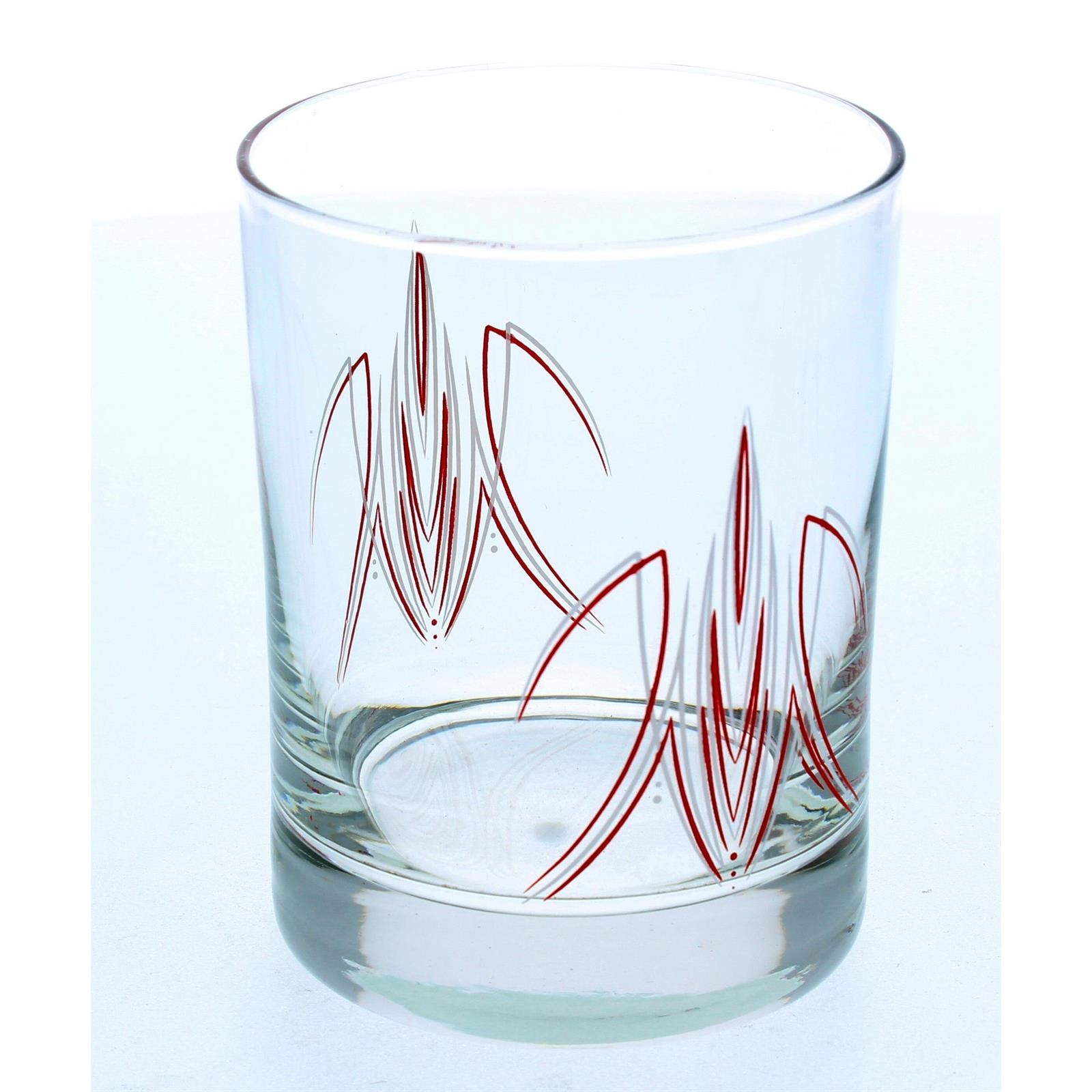 Pinstriped Pint & Rock Glass Set, Red