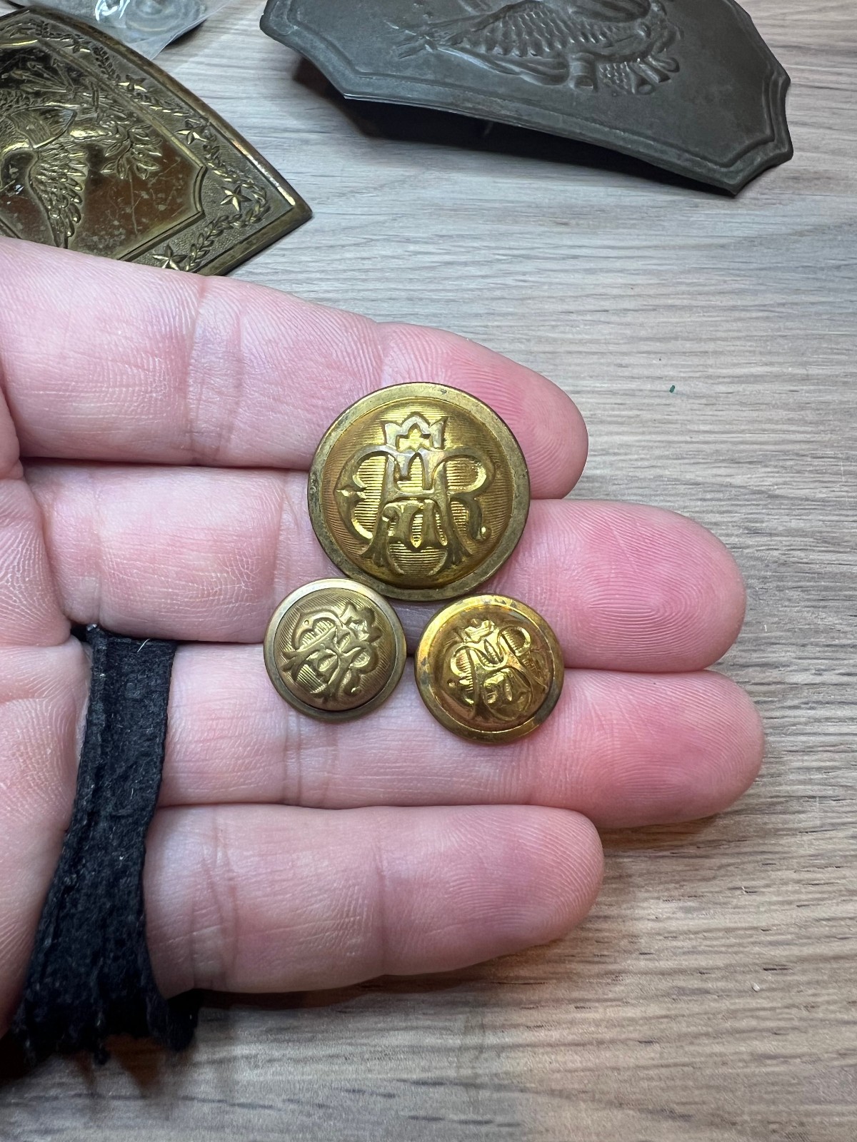 Group of 3 Civil War GAR Veterans Coat & Cuff Buttons