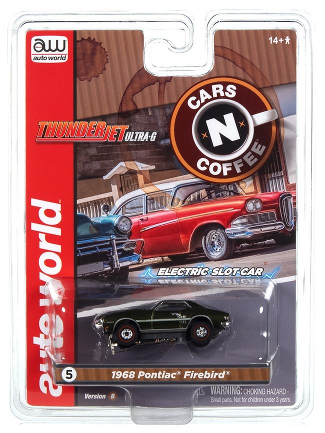 Auto World '68 Pontiac Firebird Green - Cars & Coffee Tjet 1/64 Scale - SC392