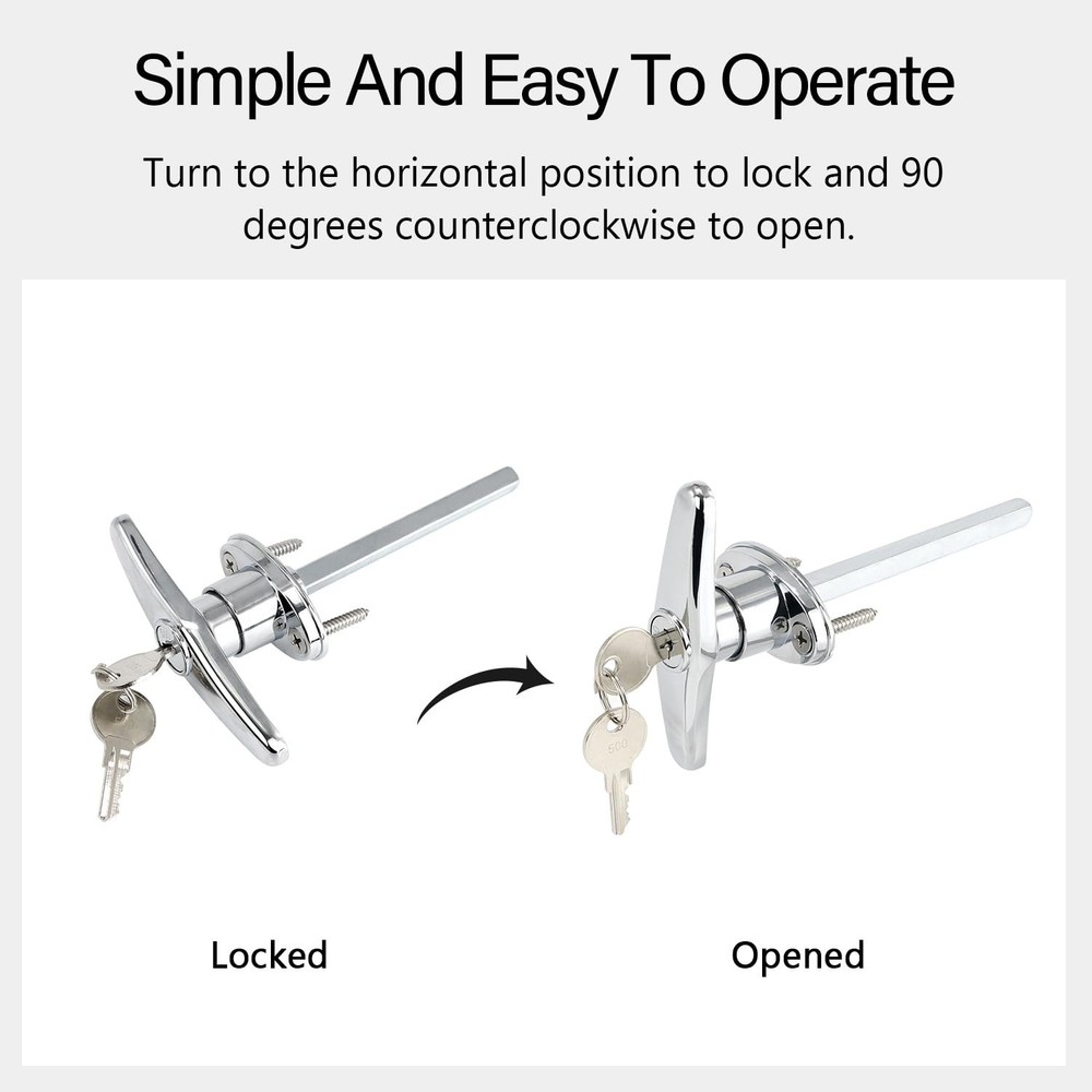 Garage Door T-Handle Replacement Lock, Universal Replacement Hardware Garage ...