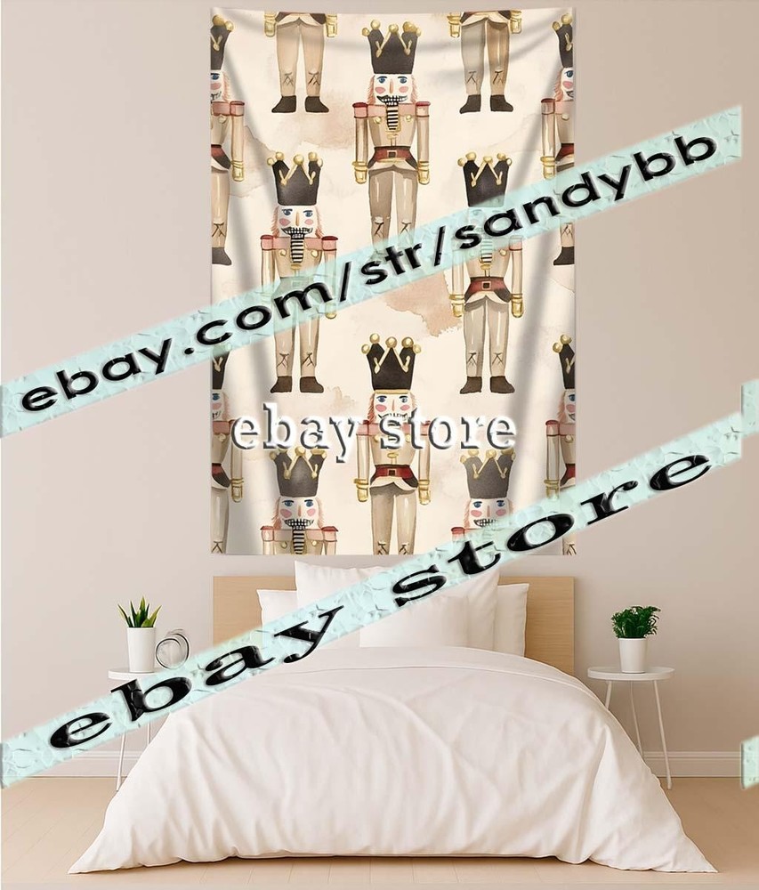 Tapestry Nutcracker Pattern Christmas Print 39X59 in