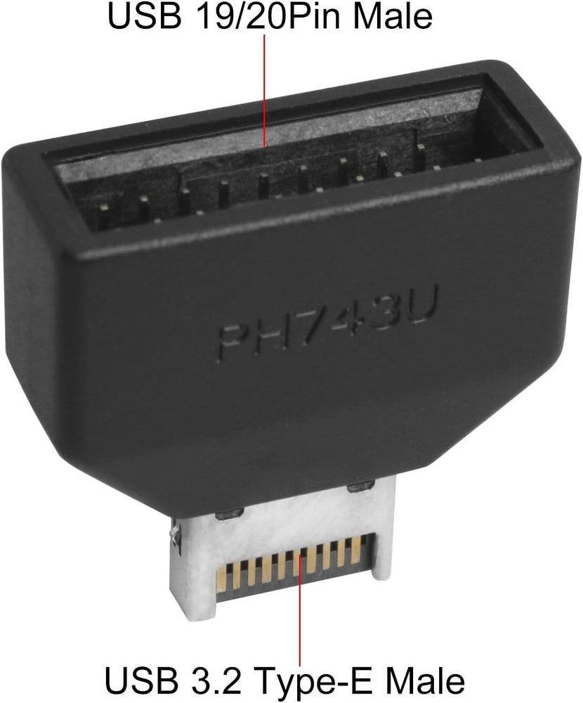 Motherboard USB3.2 Type E to 19Pin 20Pin Adaptor Type E to Front Panel Header...