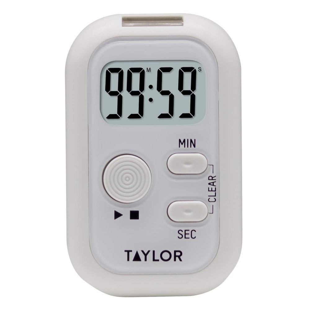 "Multi-Alert Digital Timer with Sound, Light, Vibration - Standard White"