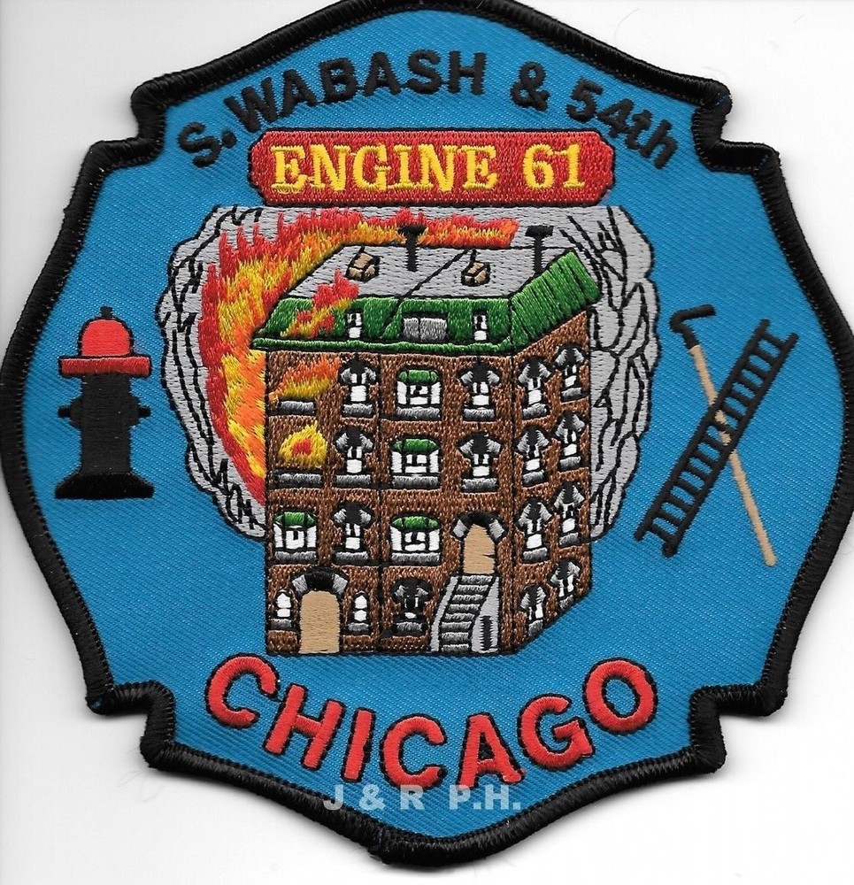 Chicago  Engine - 61  "S. Wabash & 54th", Illinois (5" x 5" size)  fire patch