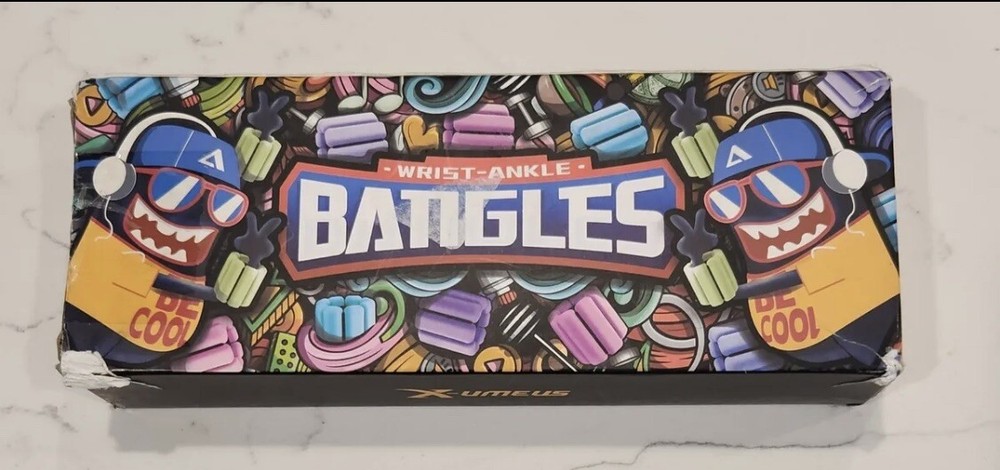 Bangles Wrist & Ankle Weights, 1 Pair (1 lb Ea), Adjustable, Pink