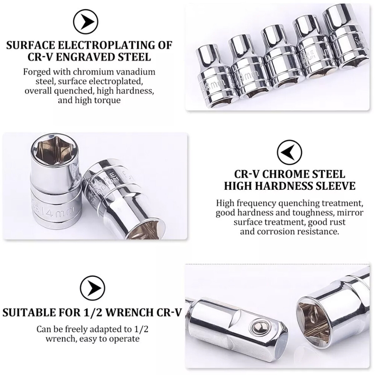 53 Pc SAE and Metric Mechanics Tool Set and Ratchet Socket Set 1/4in 3/8in Drive