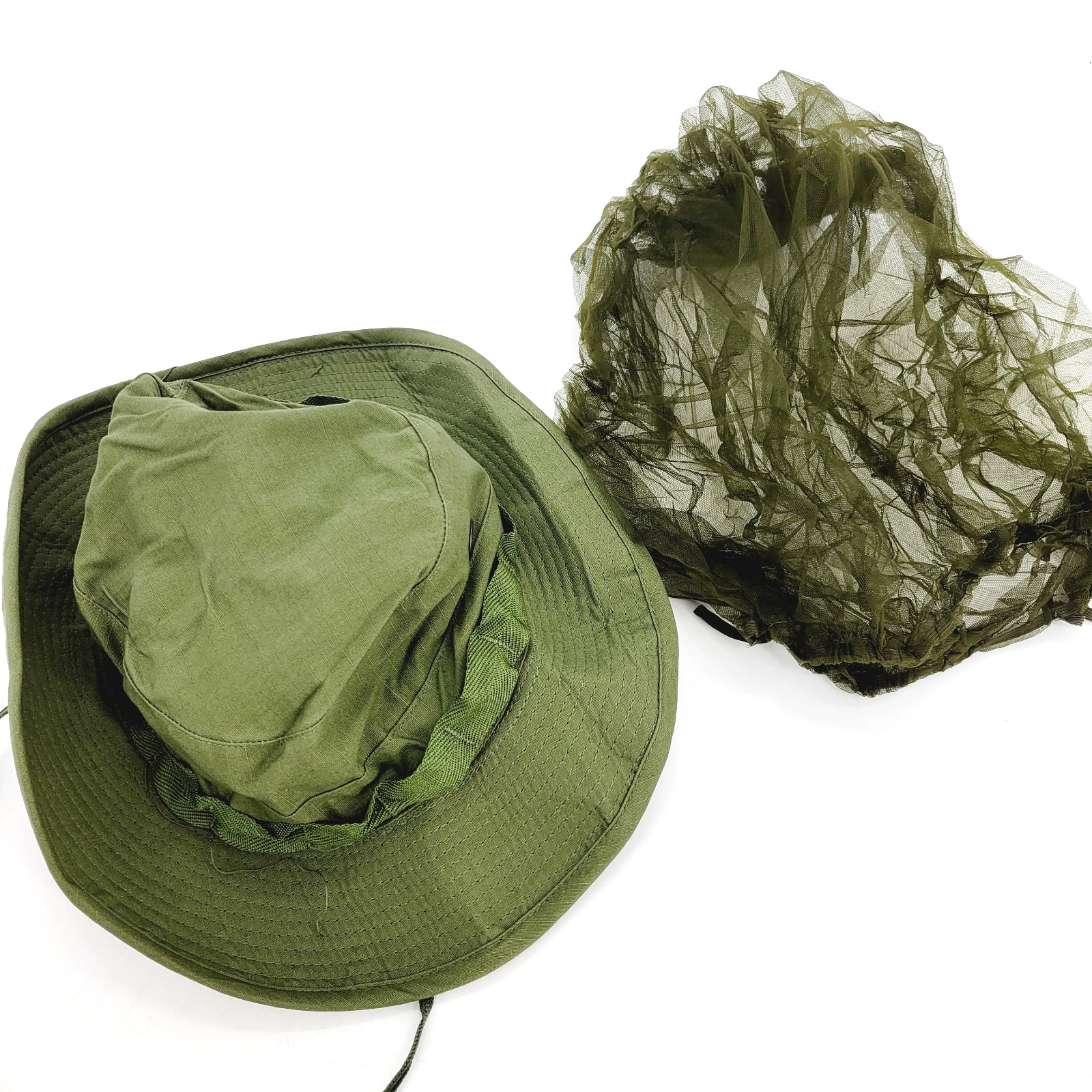Vietnam War Jungle Hat w/ Insect Net Poplin OG-107 DSA 1969 Size 6 7/8 Boonie