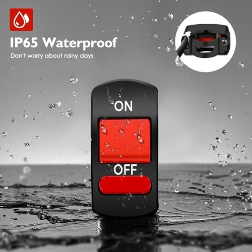 2pcs 22mm Handlebar Mounting ON-OFF Switch, Universal Motorcycle Red-Latching