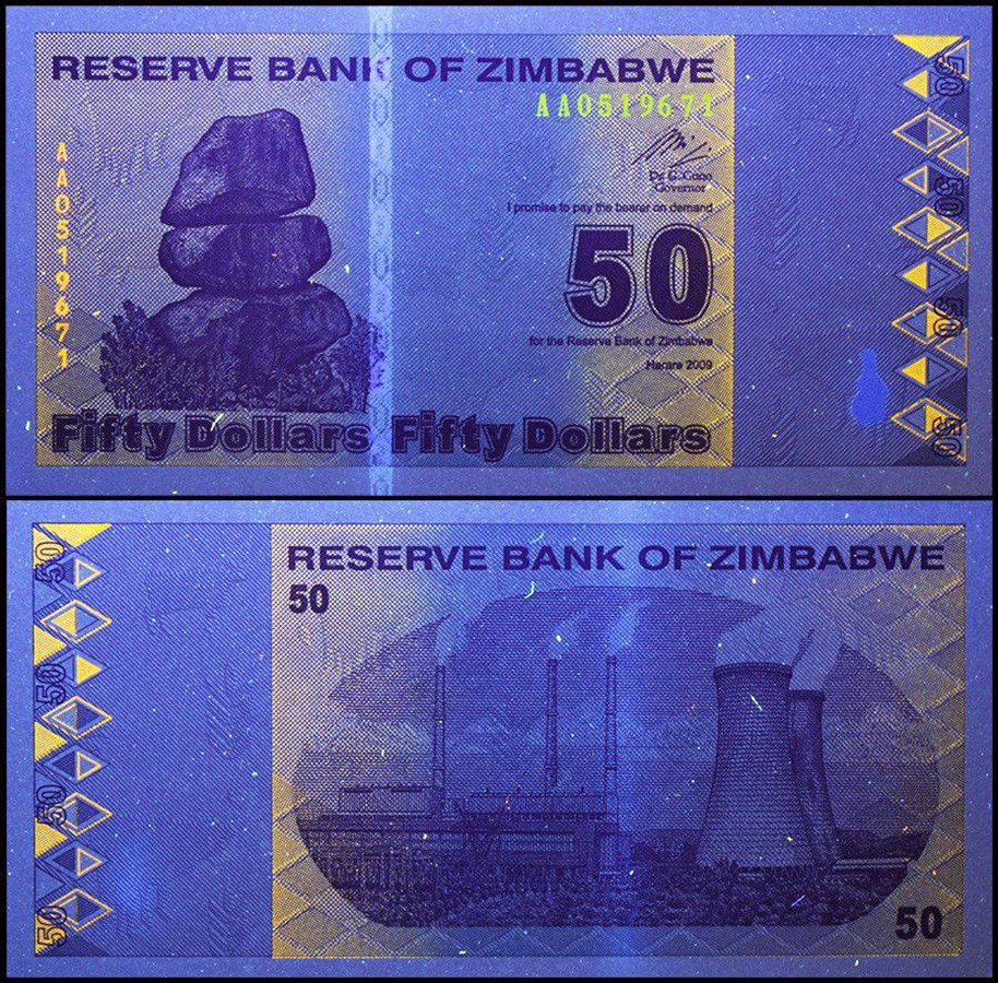 Zimbabwe 50 Dollars, 2009, P-96, UNC