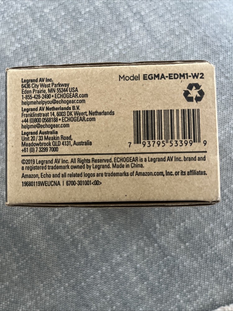 Echo Gear Echo Dot (3rd Gen) Wall Mount BLACK (mount only) Model:EGMA-EDM1-B2