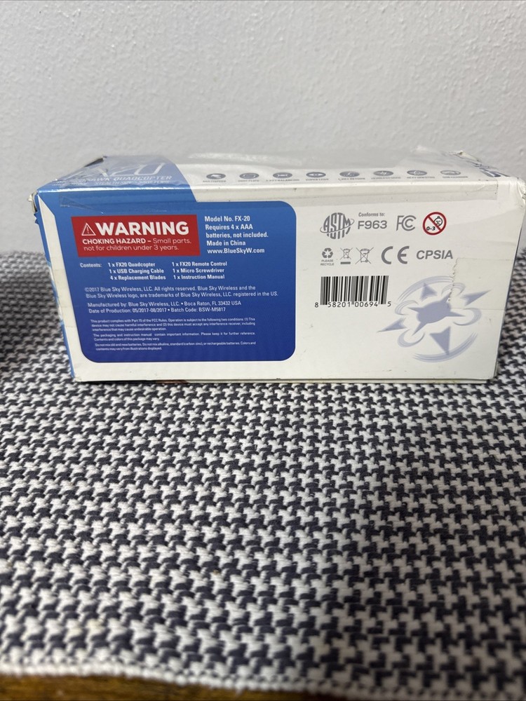 Blue Sky Skyline FX20 Microhawk Quadcopter Mini Drone Easy To Fly Yellow Knobs