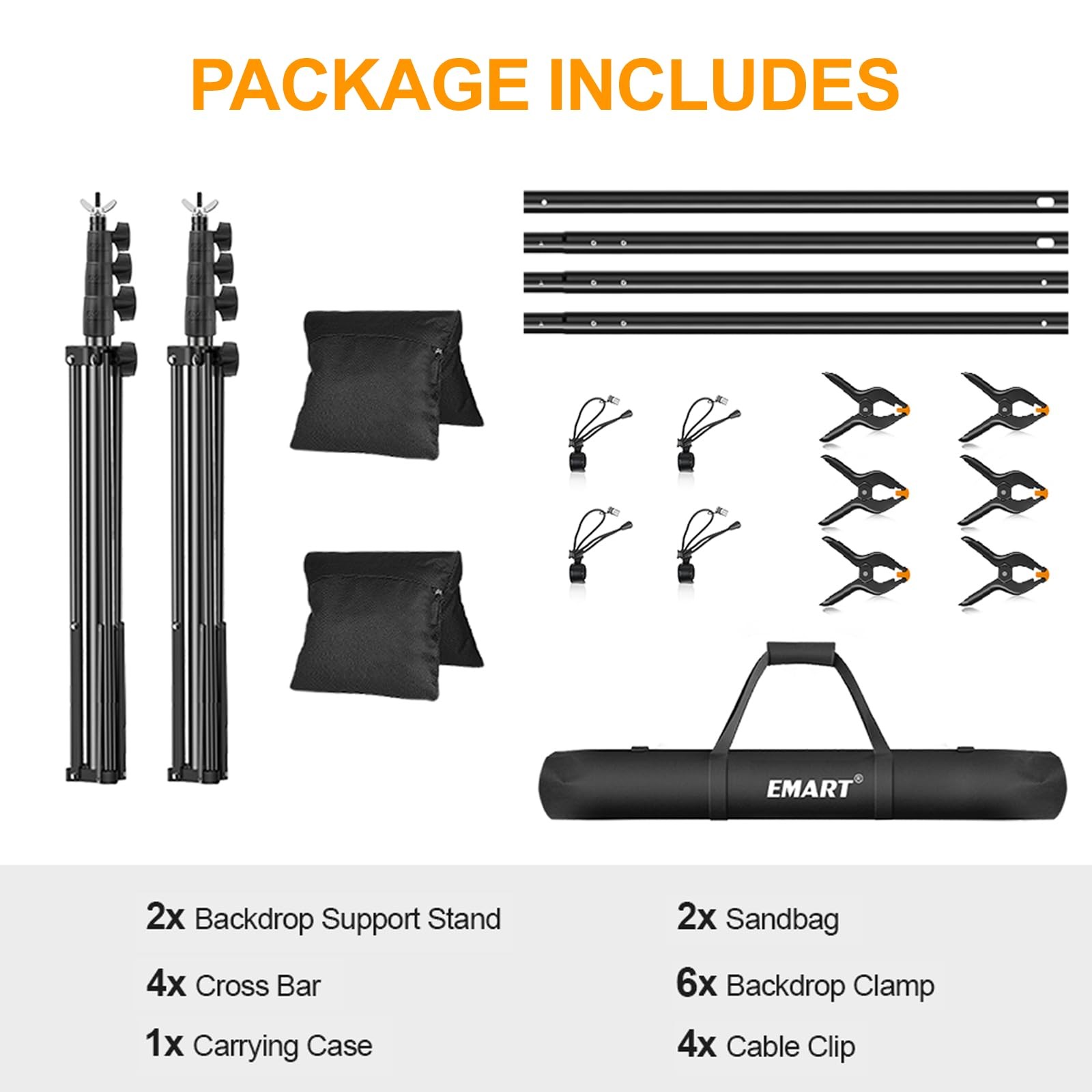 Photo Backdrop Stand Kit 8.5x10ft Adjustable Frame Banner Background Holder