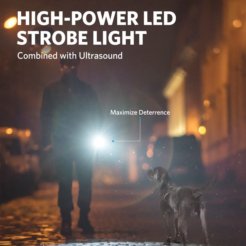 Rechargeable Dog Deterrent Device with LED Strobe Light, 25ft Range