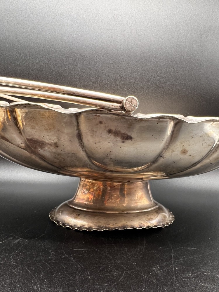 Silver Plated Oval Bowl With Handle Marked BPHS ?