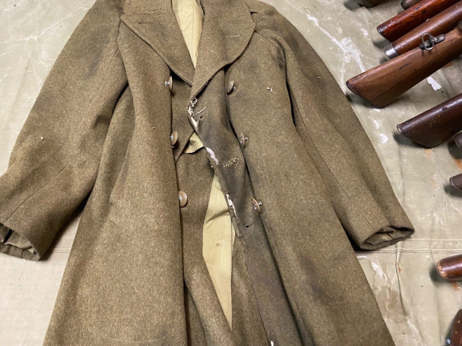 ORIGINAL WWII US ARMY WINTER M1938 GREATCOAT OVERCOAT- LARGE 44R