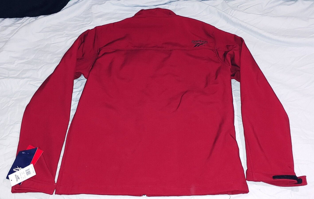 Reebok Mens Fleece Lined Outerwear Softshell 3 Outer Zip Pockets Jacket Coat L