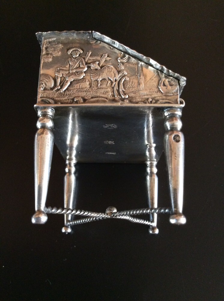 Antique Miniature Dutch Silver Desk