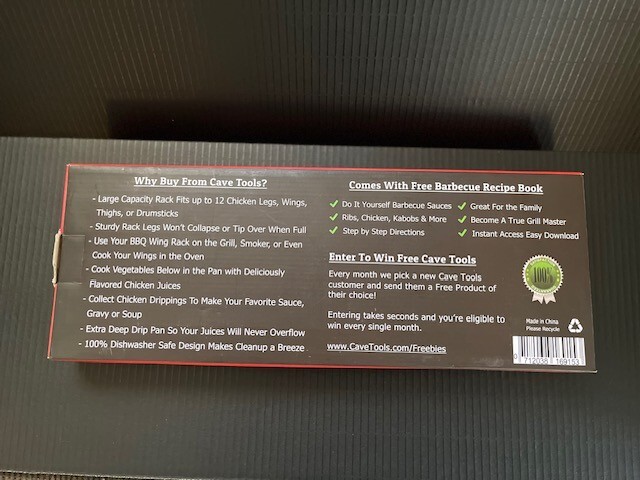 Cave Tools Barbeque Wing Rack & Drip Pan NIB