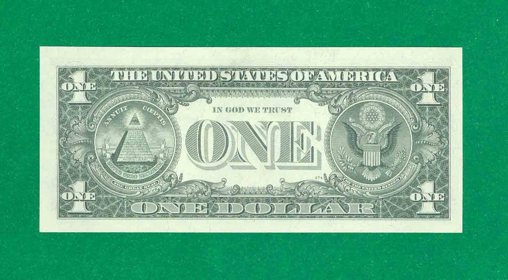 $1 1957 1 S/A BLOCK BLUE SEAL SILVER CERTIFICATE CU.