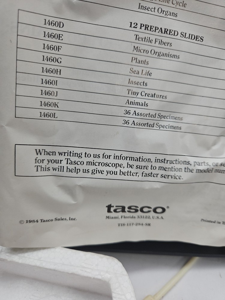 Vintage 1984 Tasco Microscope In Case