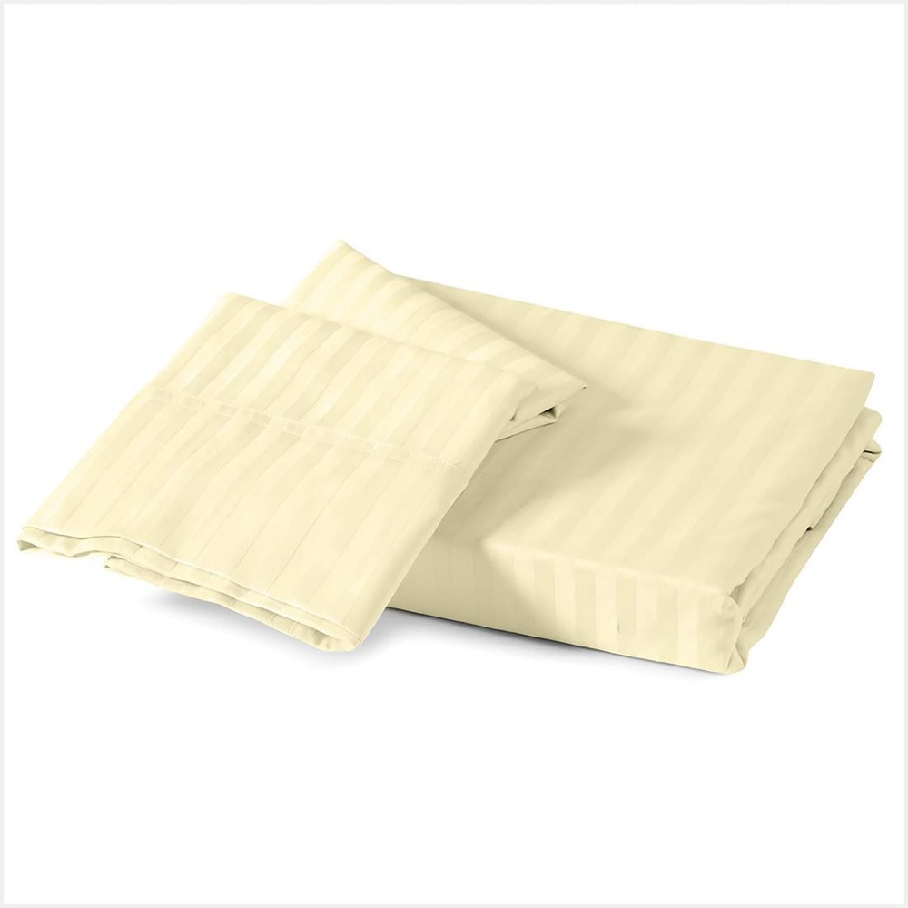 Soft Bedding 1000 - 1200 Thread Count 100% Cotton Ivory Stripe Select Item