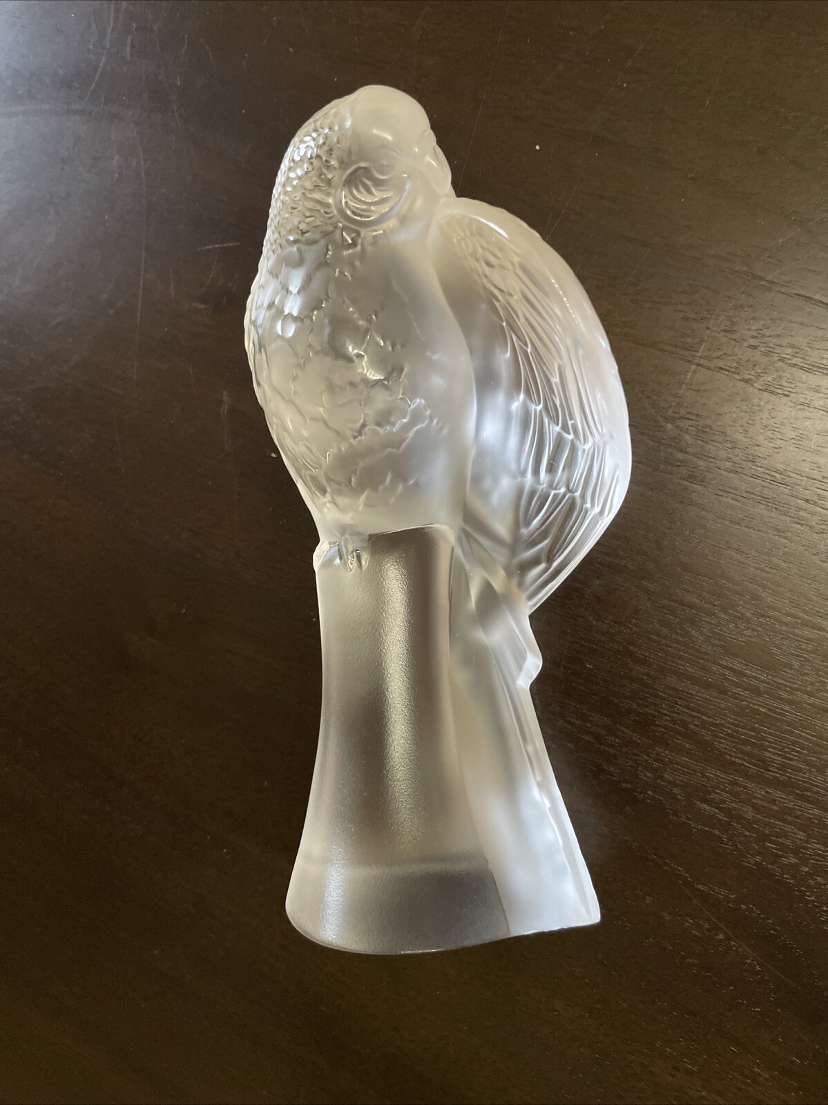 Lalique France Crystal Perruche Parakeet Bird Figurine- MINT