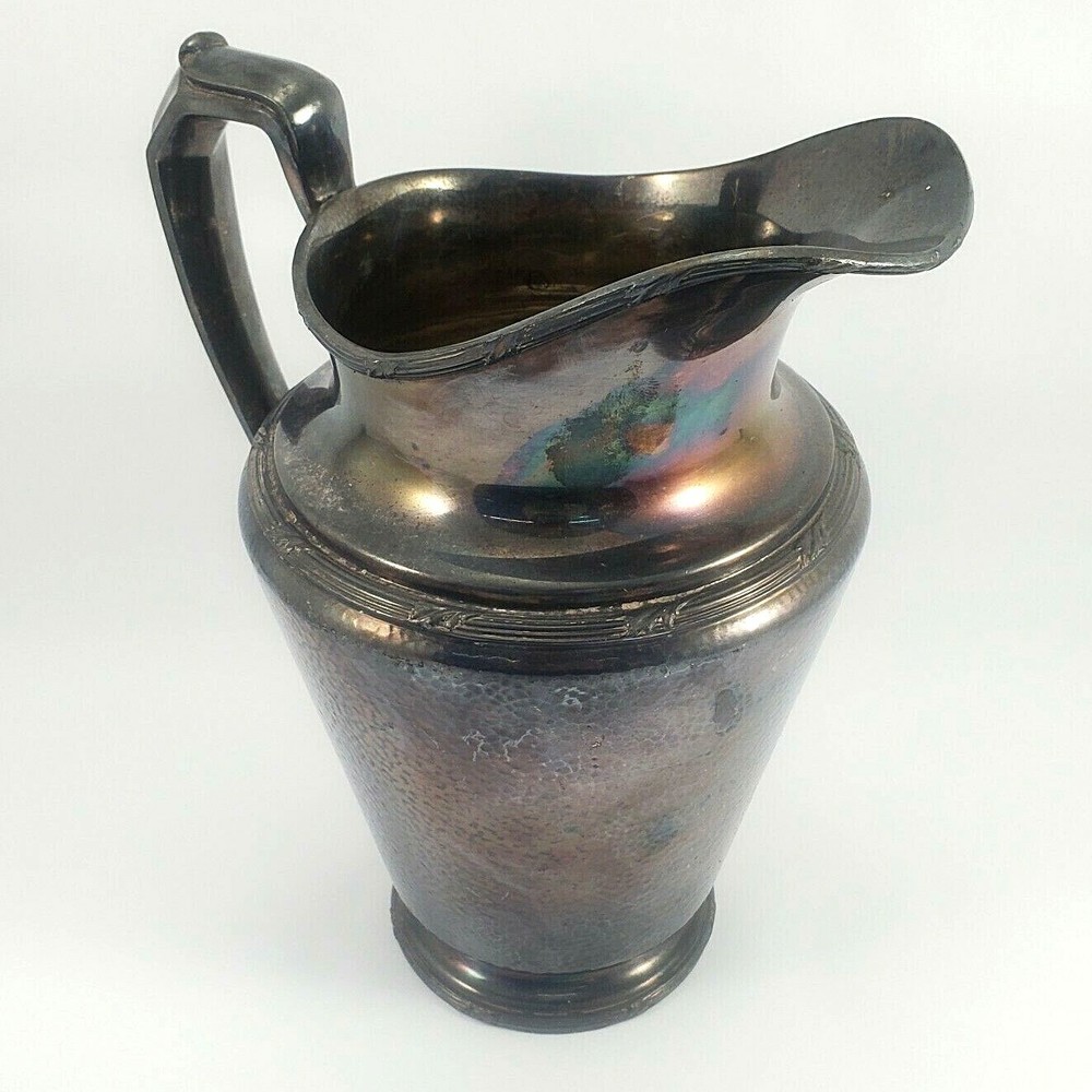 Vintage 1928 Reed & Barton Water Pitcher Hammered Surface Pattern 5585