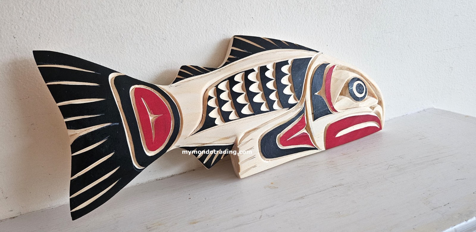 Northwest native North American Art carved SALMON authentic Indigenous art