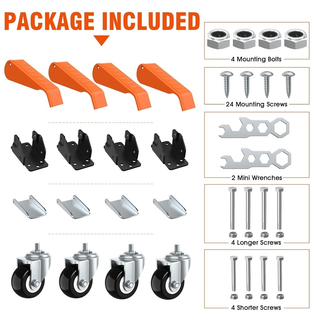 4 Pack Workbench Casters Kit 660Lbs Capacity Extra Heavy Duty Retractable Wheels