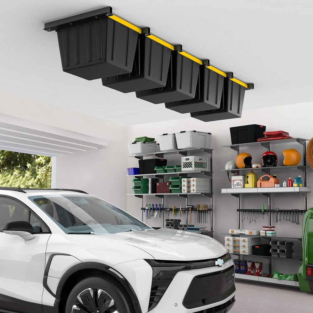 Ceiling Storage Rack, Heavy Duty Overhead Garage Storage Rack, Adjustable Cei...